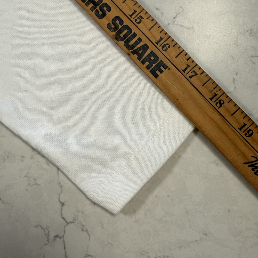 Chico's NWT Womens T Shirt Top 3/4 Sleeve  Button Accent White Bandeau Pima 0 Sm - Picture 13 of 16